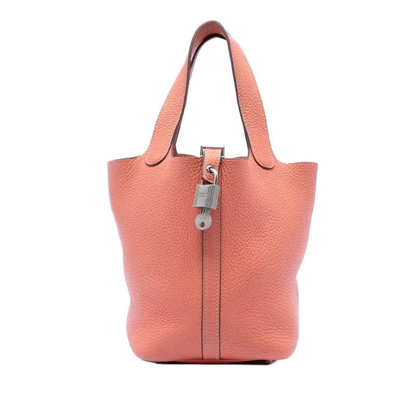 Hermès Clemence Picotin Lock 18 Orange Leather Very good condition - Front View
