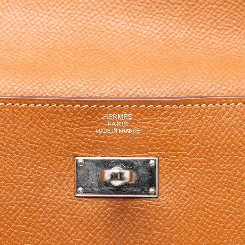 Hermès Epsom Kelly Longue Wallet Brown Leather Very good condition - Box View
