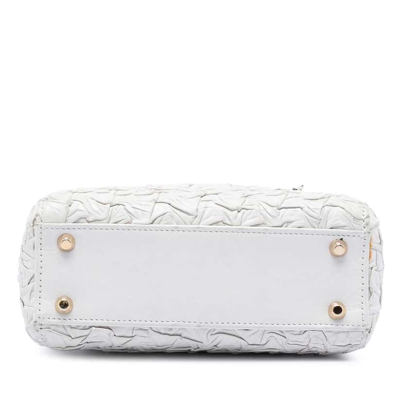Dior Mini Wavy Crinkled Lambskin Lady Dior White Leather Very good condition - Inside View