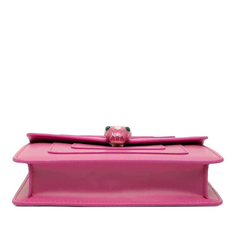 Bvlgari Small Leather Square Serpenti Forever Chain Crossbody Pink Leather Very good condition - Inside View