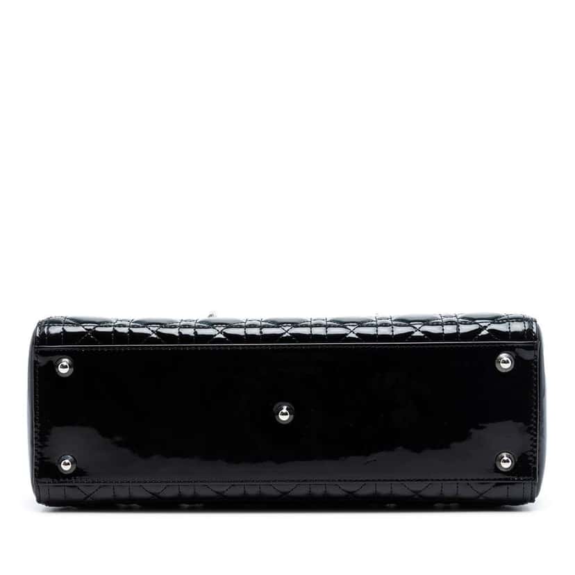 Dior Large Patent Cannage Lady Dior Black Leather Very good condition - Inside View