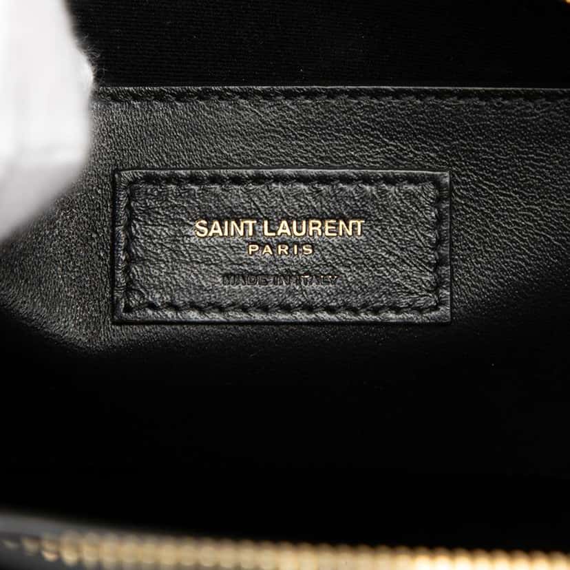 Saint Laurent Medium Smooth Calfskin Monogram Uptown Satchel Black Leather Very good condition - Box View