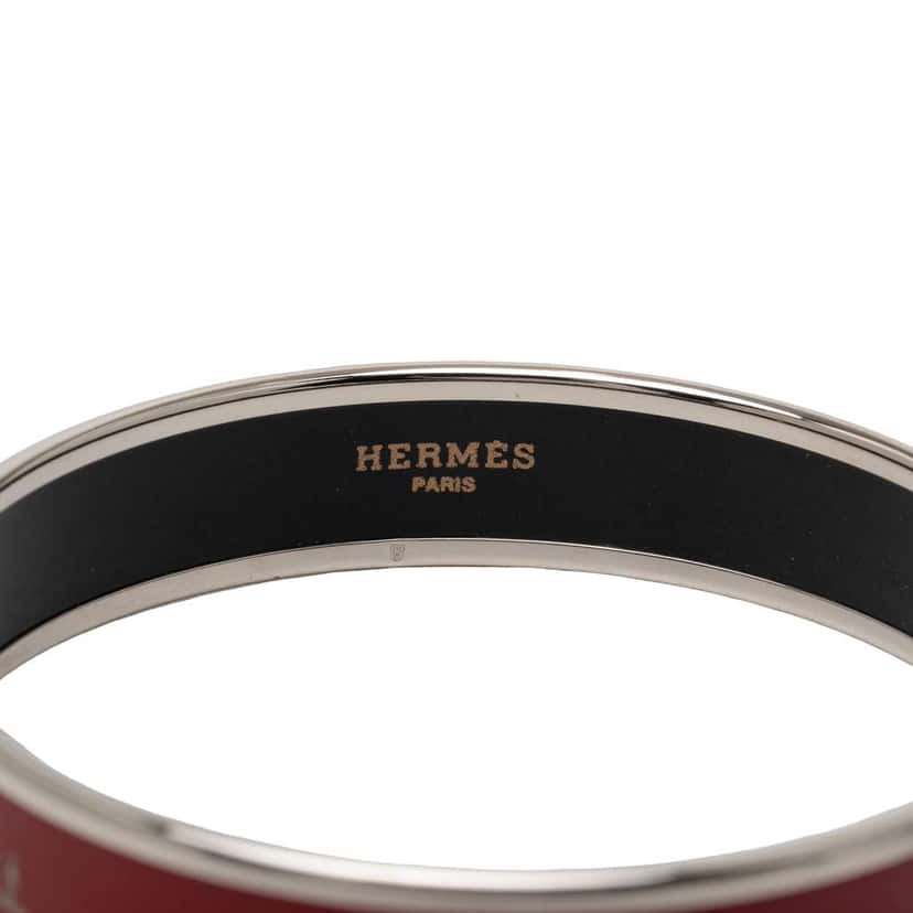 Hermès Narrow Caleche Enamel Bangle 62 Red Very good condition - Model View