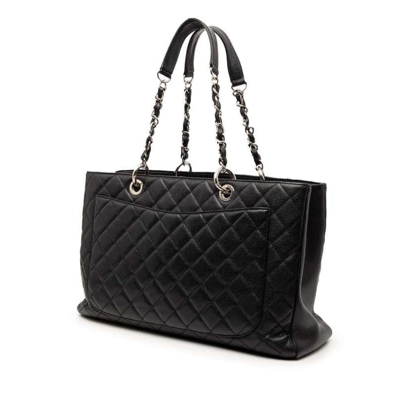 Chanel Caviar Grand Shopping Tote XL Black Leather Very good condition - Back View