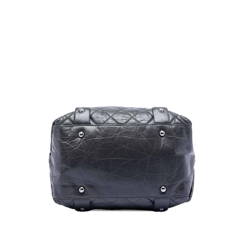 Chanel Small Distressed Lambskin Lady Braid Tote Black Leather Very good condition - Inside View