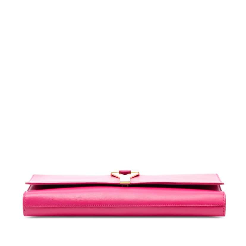 Saint Laurent Leather Chyc Ligne Clutch Pink Leather Very good condition - Inside View