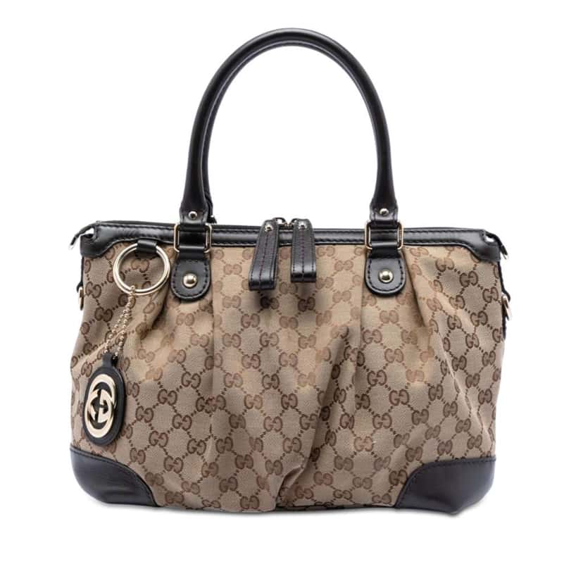Gucci GG Canvas Sukey Satchel Beige Canvas Very good condition - Front View