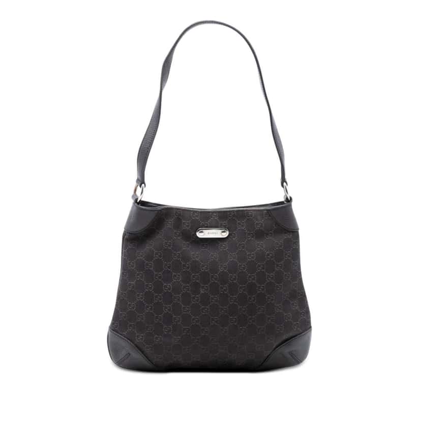 Gucci GG Denim Shoulder Bag Brown Denim Very good condition - Front View