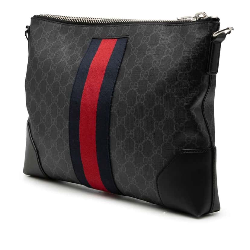 Gucci GG Supreme Web Crossbody Black Canvas Very good condition - Back View
