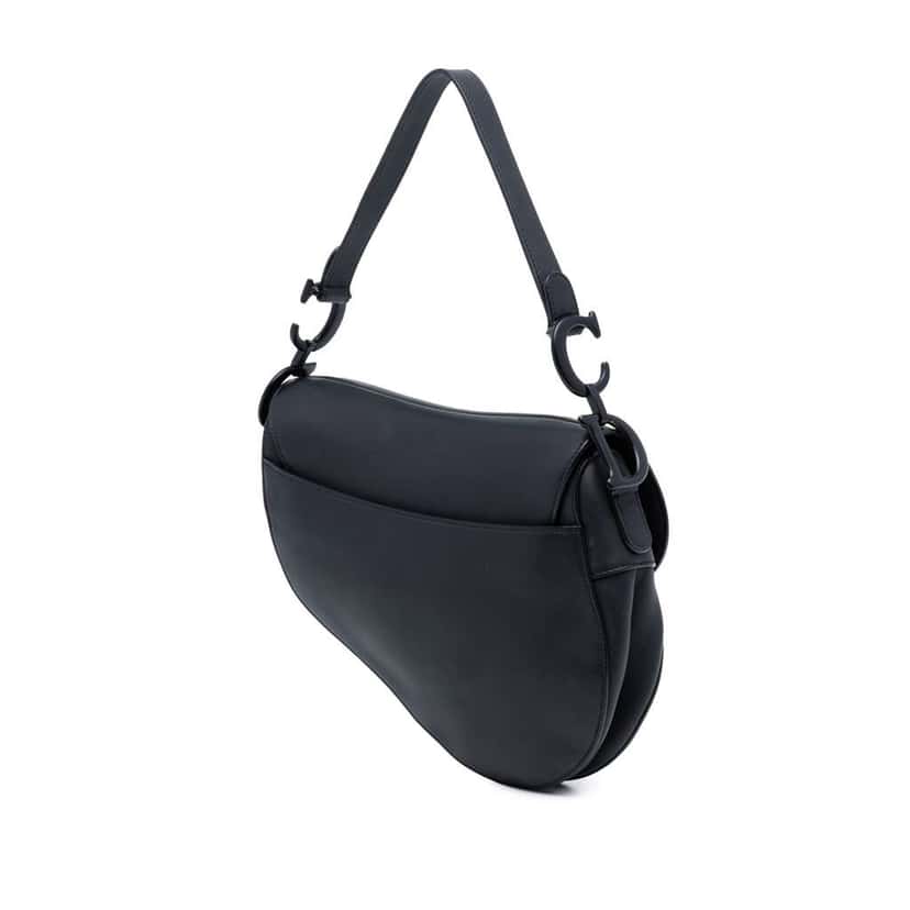 Dior Ultra Matte Calfskin Saddle Bag Black Leather Very good condition - Back View