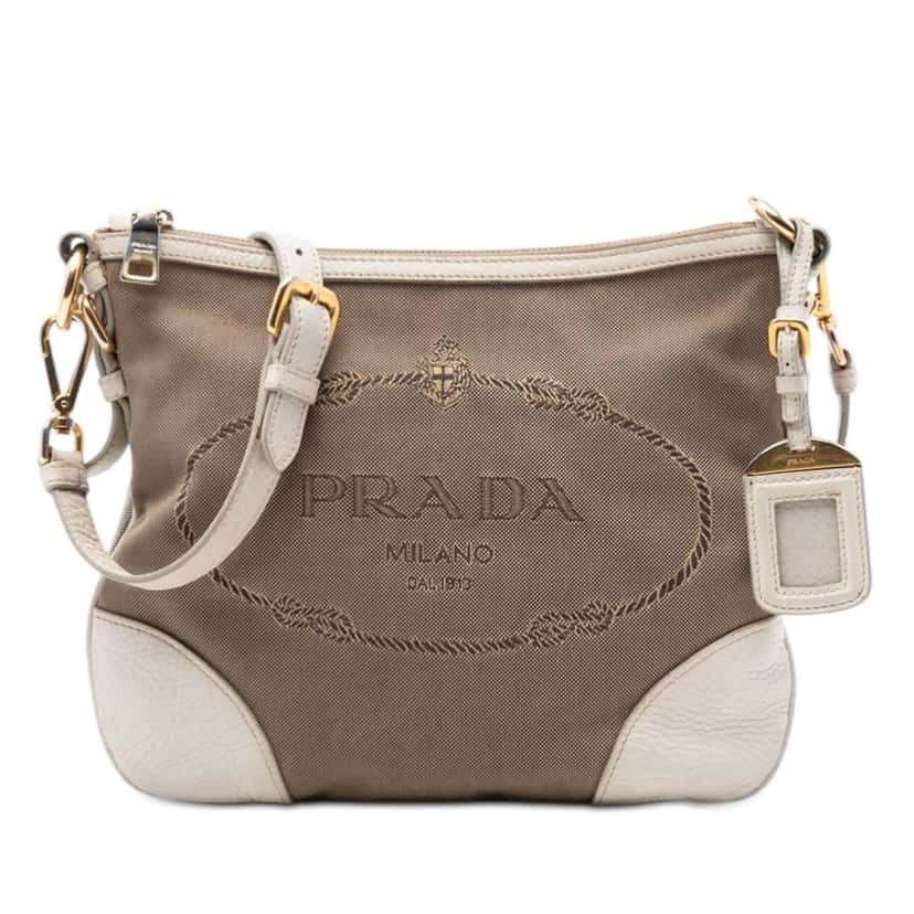 Prada Canvas Canapa Logo Crossbody Brown Canvas Very good condition - Front View