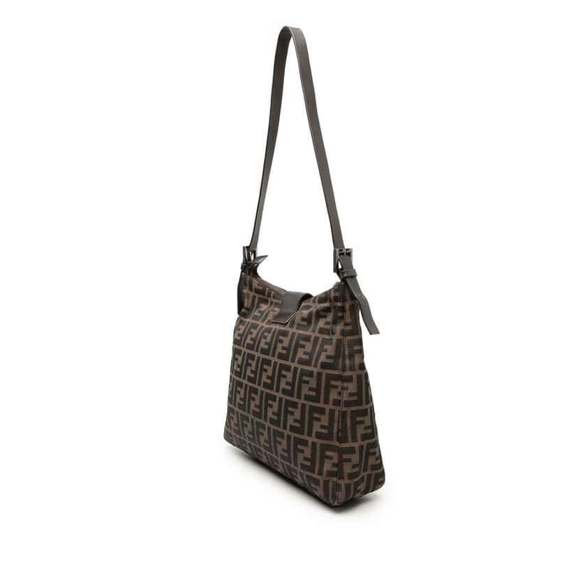 Fendi Zucca Canvas Shoulder Bag Brown Canvas Very good condition - Back View