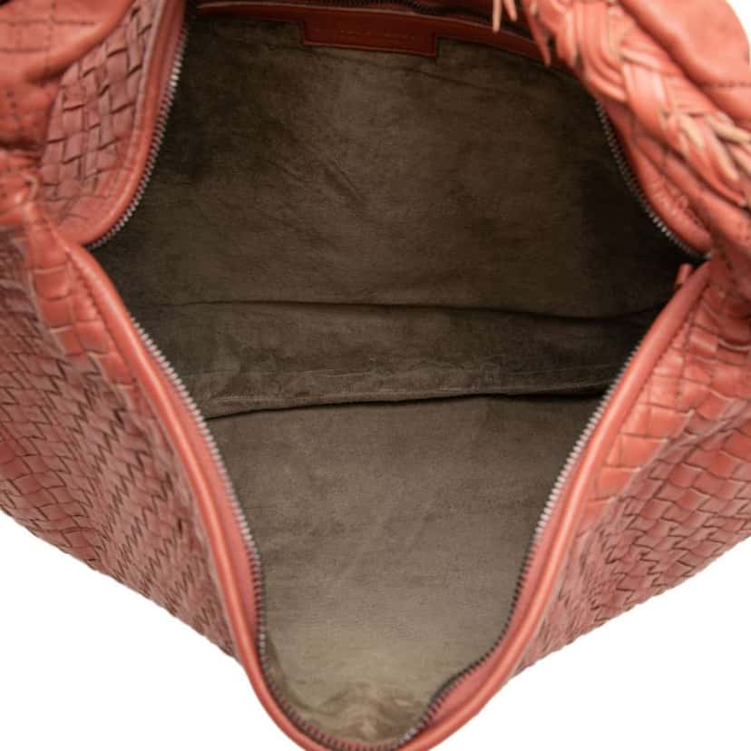 Bottega Veneta Large Nappa Intrecciato Veneta Hobo Red Leather Very good condition - Model View