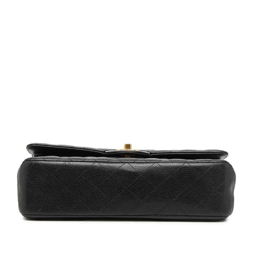 Chanel Medium Classic Caviar Double Flap Black Leather Very good condition - Inside View