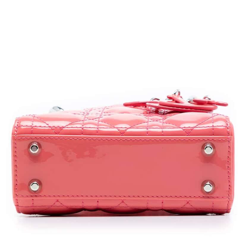 Dior Micro Patent Cannage Lady Dior Pink Leather Very good condition - Inside View
