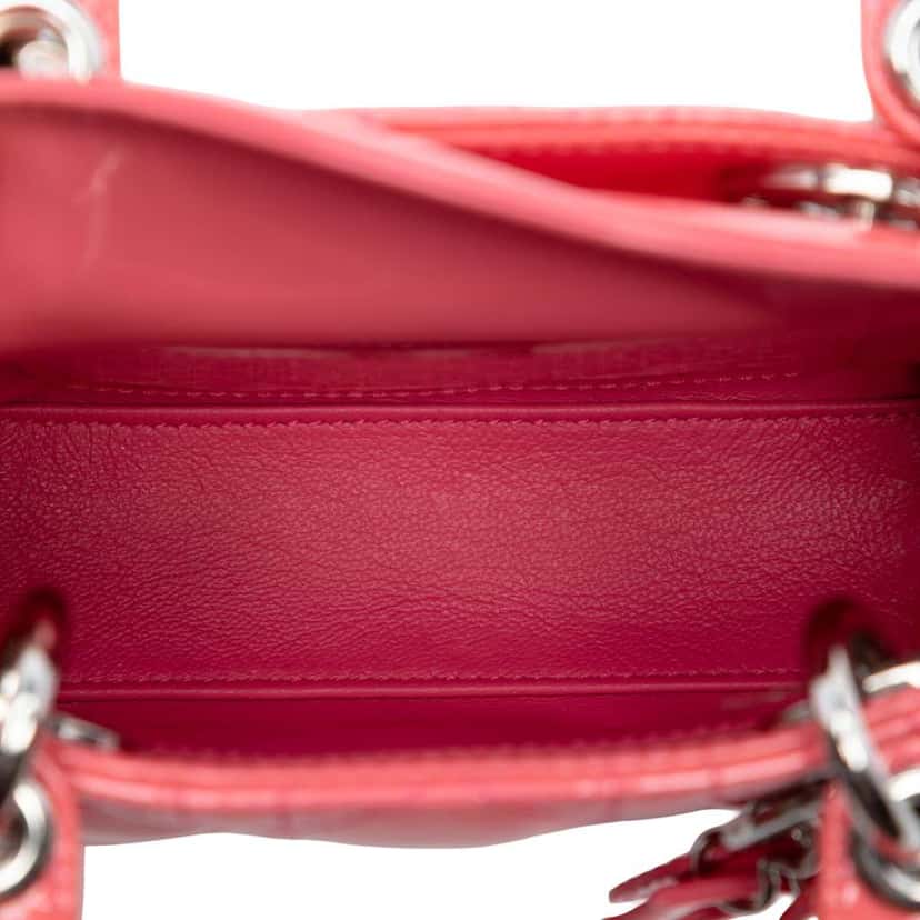 Dior Micro Patent Cannage Lady Dior Pink Leather Very good condition - Model View