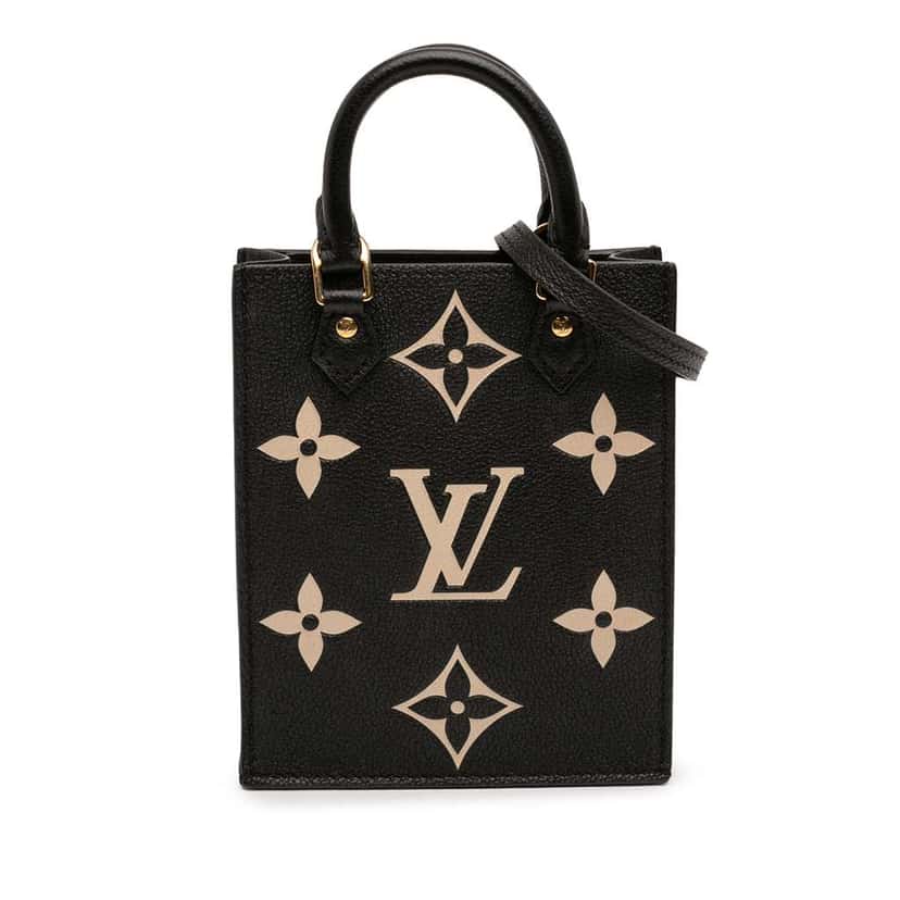 Louis Vuitton Bicolor Monogram Empreinte Petit Sac Plat Black Leather Very good condition - Front View