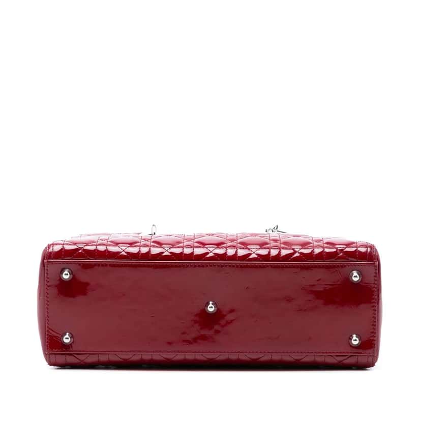 Dior Large Patent Cannage Lady Dior Red Leather Very good condition - Inside View