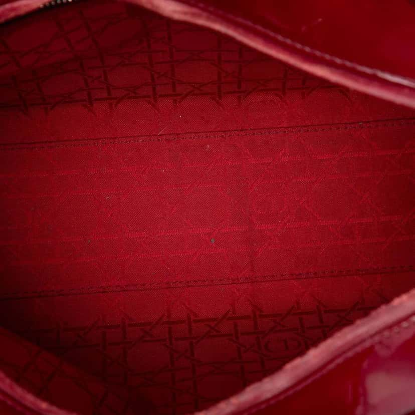 Dior Large Patent Cannage Lady Dior Red Leather Very good condition - Model View