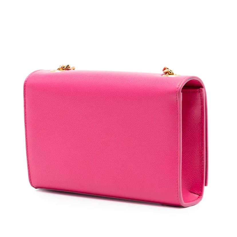 Saint Laurent Small Grain De Poudre Monogram Kate Crossbody Pink Leather Very good condition - Back View