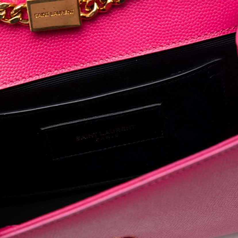 Saint Laurent Small Grain De Poudre Monogram Kate Crossbody Pink Leather Very good condition - Box View