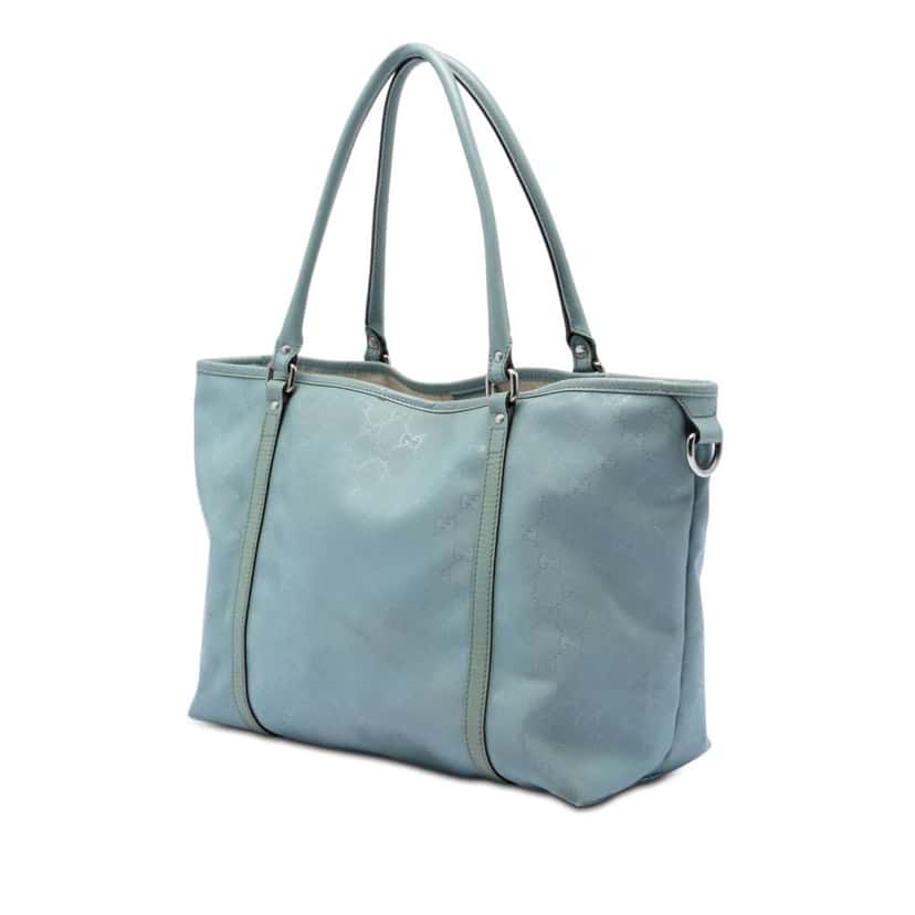 Gucci Medium GG Imprime Joy Tote Blue Canvas Very good condition - Back View