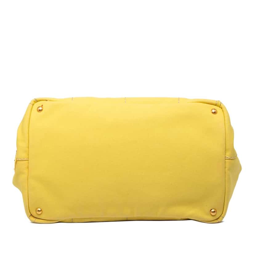 Prada Large Canvas Canapa Logo Satchel Yellow Canvas Good condition - Inside View