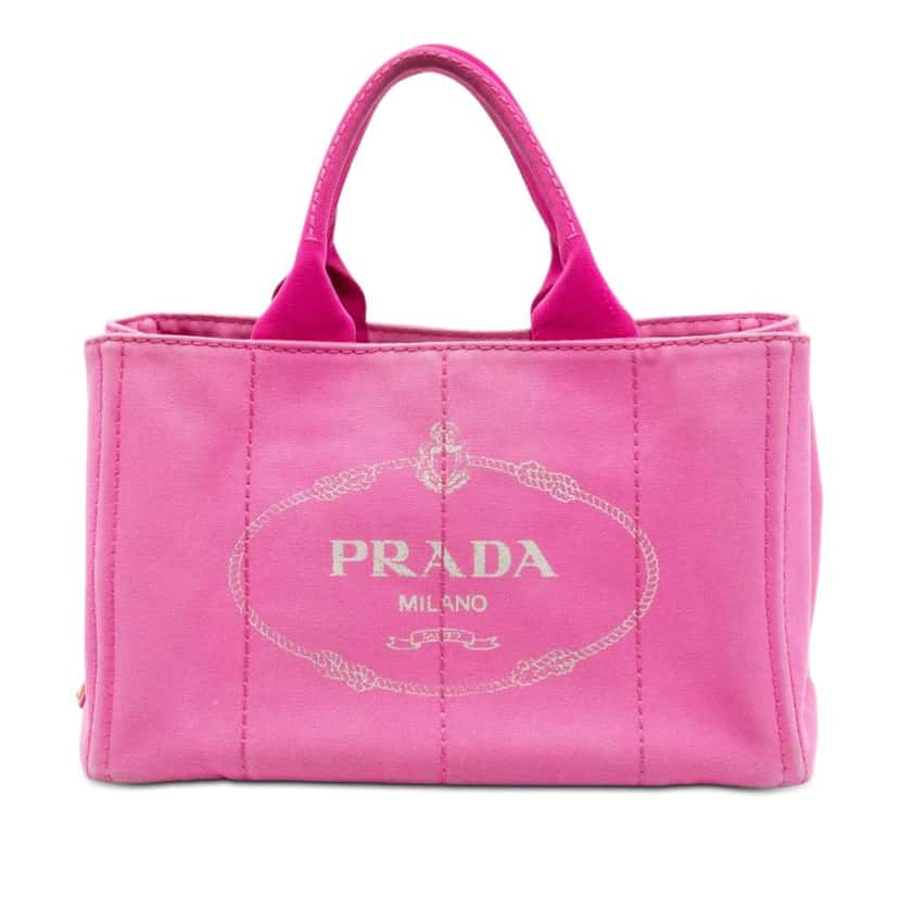 Prada Canvas Canapa Logo Satchel Pink Canvas Very good condition - Front View