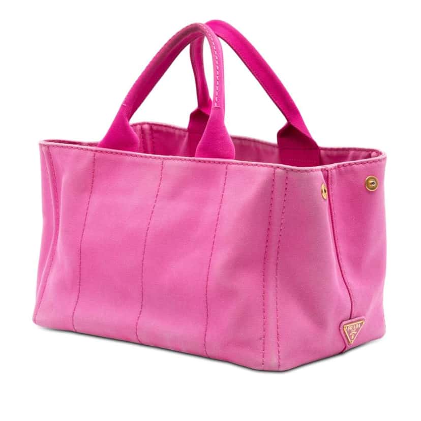 Prada Canvas Canapa Logo Satchel Pink Canvas Very good condition - Back View
