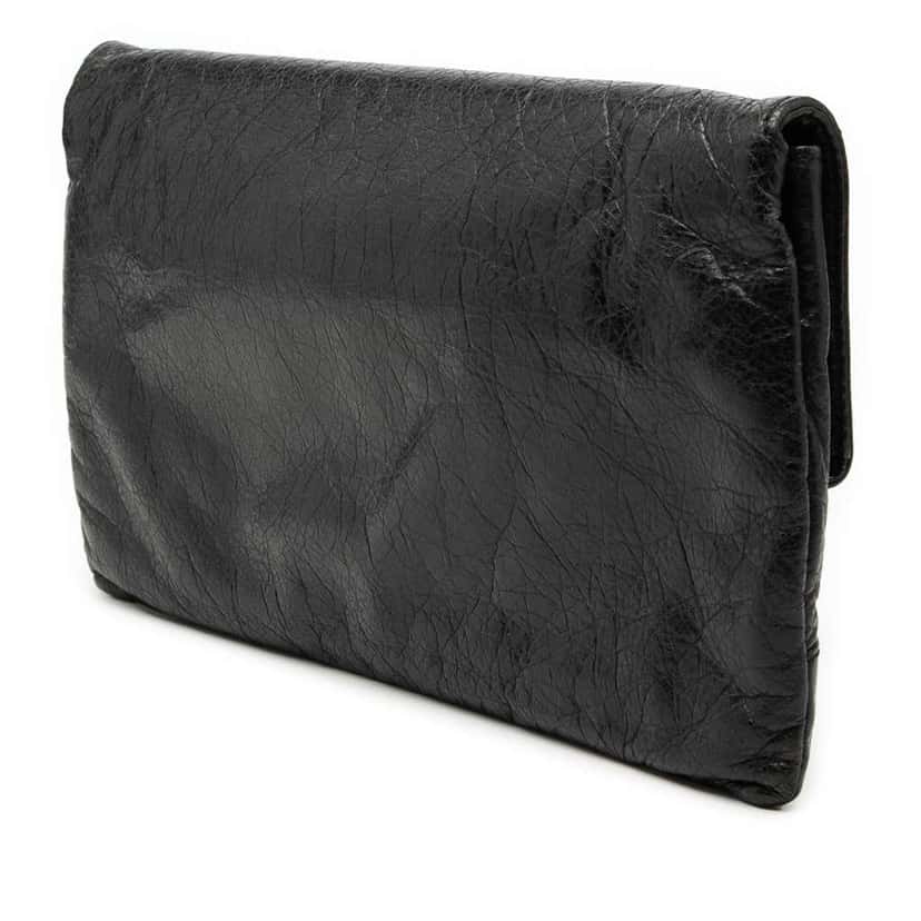Balenciaga Lambskin Motocross Giant 12 Envelope Clutch Black Leather Very good condition - Back View