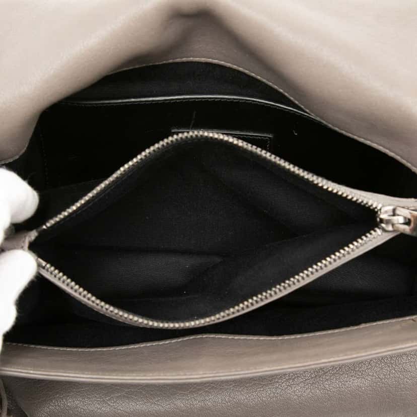 Saint Laurent Medium Grain De Poudre West Hollywood Crossbody Grey Leather Very good condition - Model View