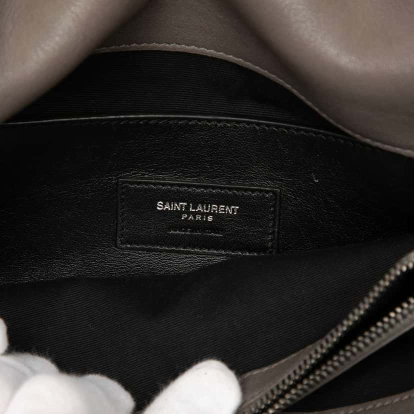 Saint Laurent Medium Grain De Poudre West Hollywood Crossbody Grey Leather Very good condition - Box View