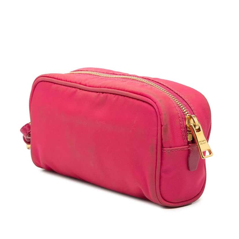 Prada Tessuto Wristlet Pouch Pink Very good condition - Back View