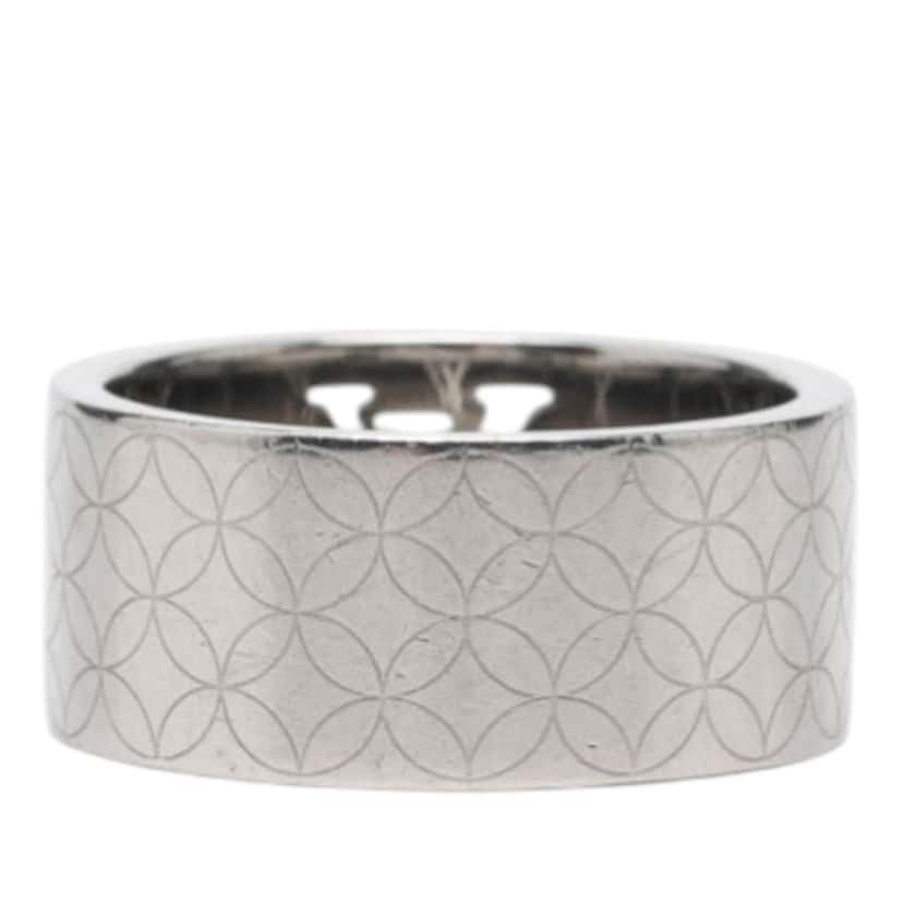 Louis Vuitton Stainless Steel LV Champs Elysees Ring L Silver Stainless steel Very good condition - Inside View