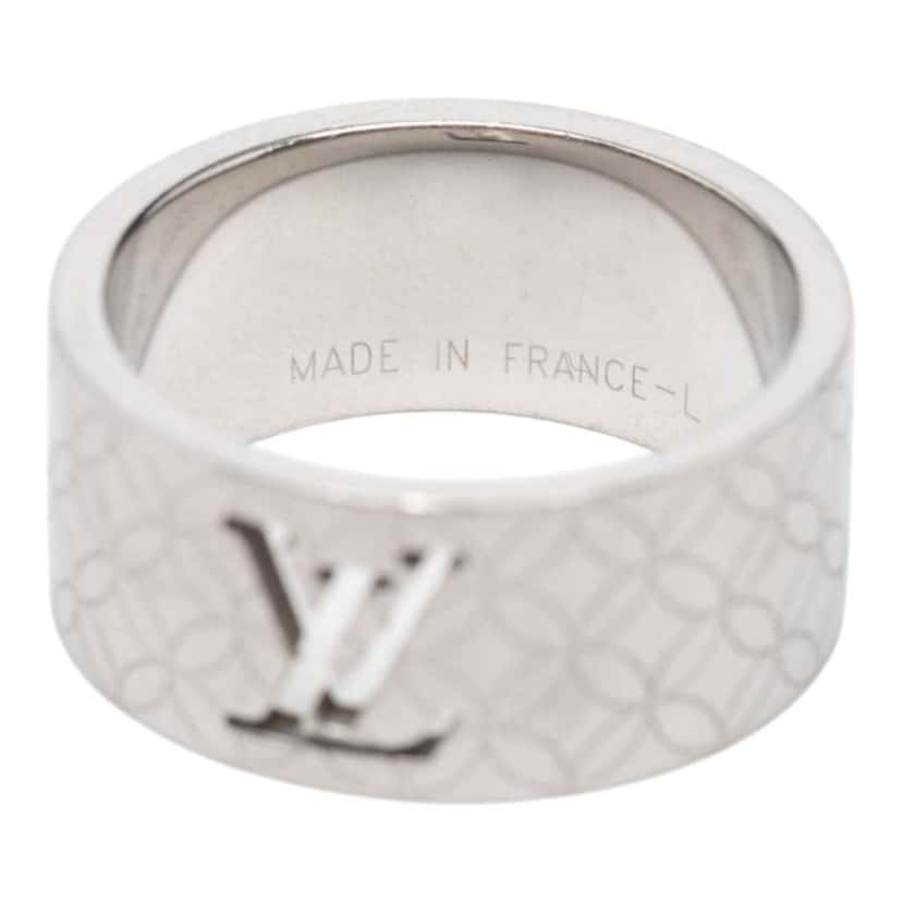 Louis Vuitton Stainless Steel LV Champs Elysees Ring L Silver Stainless steel Very good condition - Model View