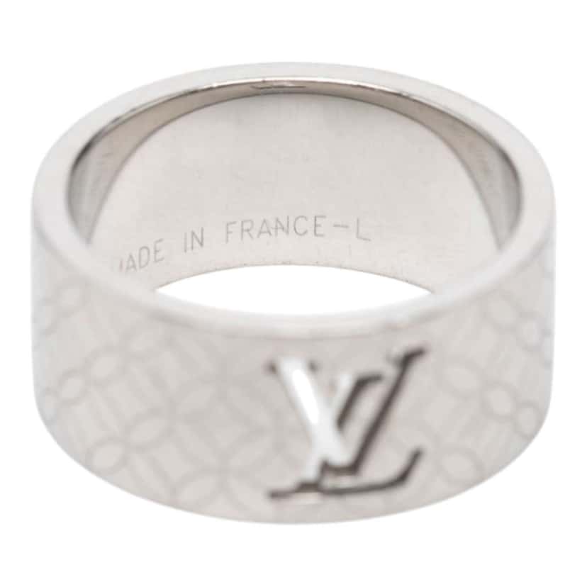Louis Vuitton Stainless Steel LV Champs Elysees Ring L Silver Stainless steel Very good condition - Box View