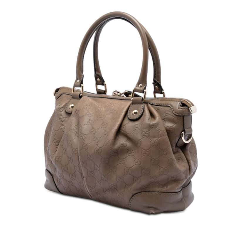 Gucci Guccissima Sukey Satchel Brown Leather Very good condition - Back View