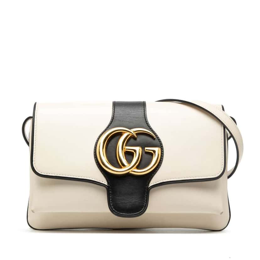 Gucci Small Bicolor Leather Arli Crossbody White Leather Very good condition - Front View