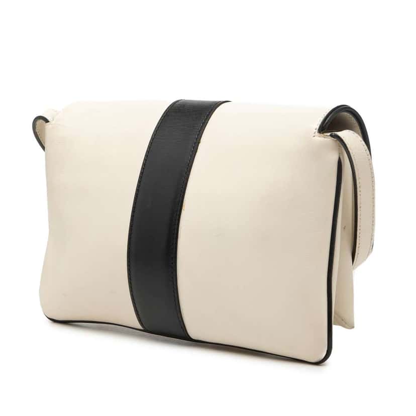 Gucci Small Bicolor Leather Arli Crossbody White Leather Very good condition - Back View