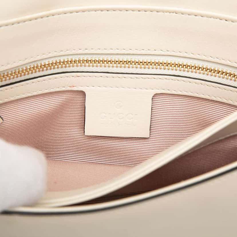 Gucci Small Bicolor Leather Arli Crossbody White Leather Very good condition - Box View
