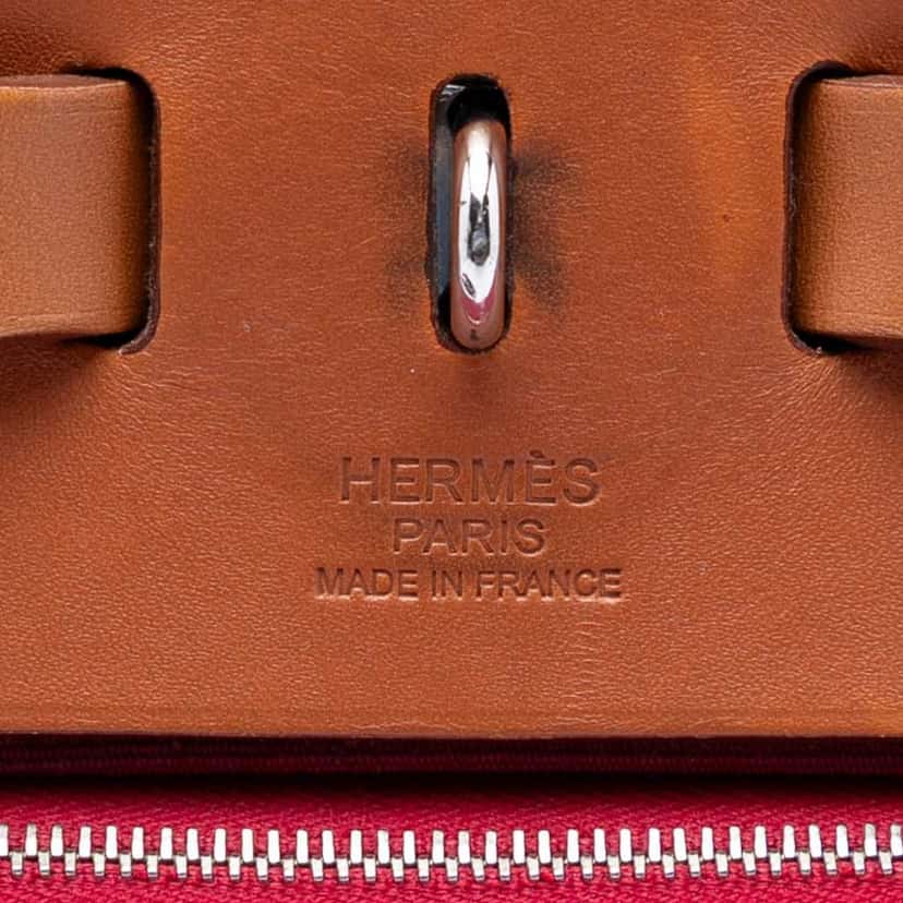 Hermès Toile Herbag Zip 39 Red Canvas Very good condition - Box View