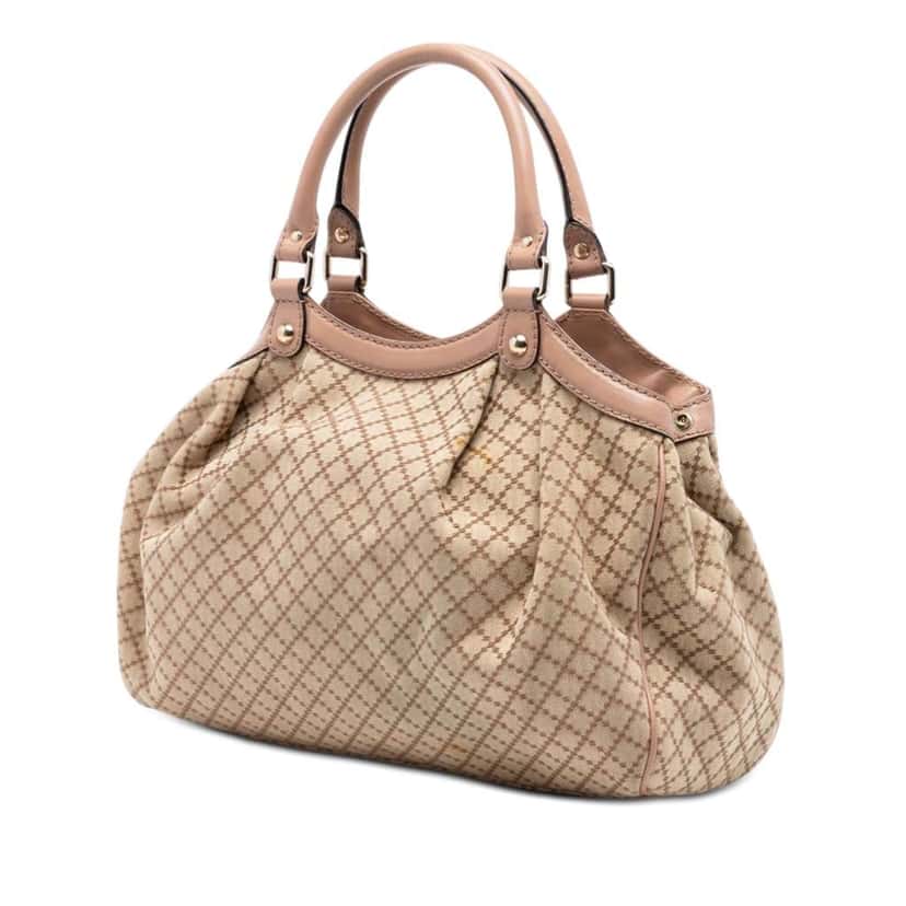 Gucci Medium Diamante Canvas Sukey Tote Beige Very good condition - Back View