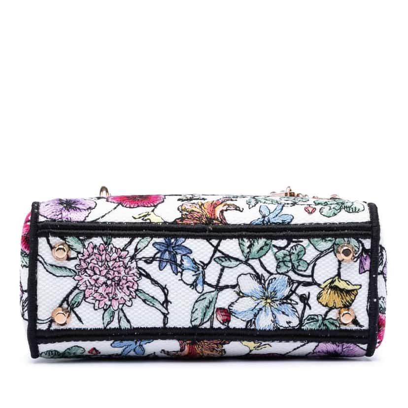 Dior Mini Embroidered Canvas Florilegio Lady D Lite White Canvas Very good condition - Inside View