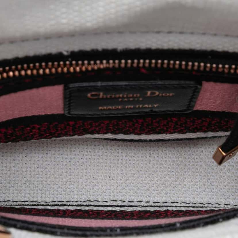 Dior Mini Embroidered Canvas Florilegio Lady D Lite White Canvas Very good condition - Model View