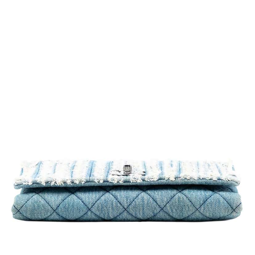 Chanel CC Denim Fringe Single Flap Blue Denim Very good condition - Inside View