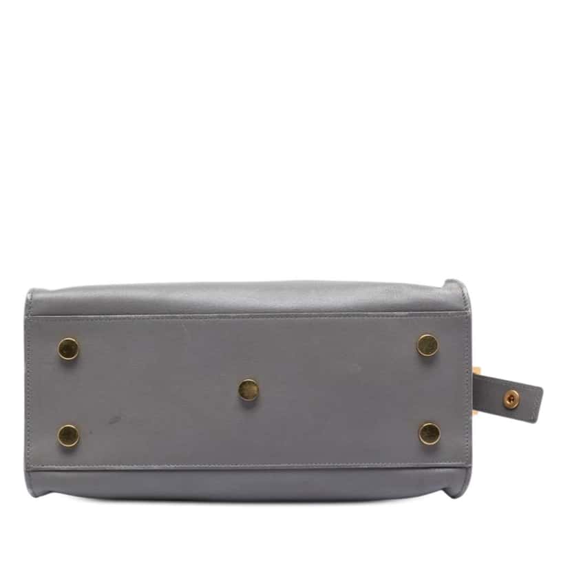 Saint Laurent Baby Leather Monogram Downtown Cabas Satchel Grey Leather Very good condition - Inside View
