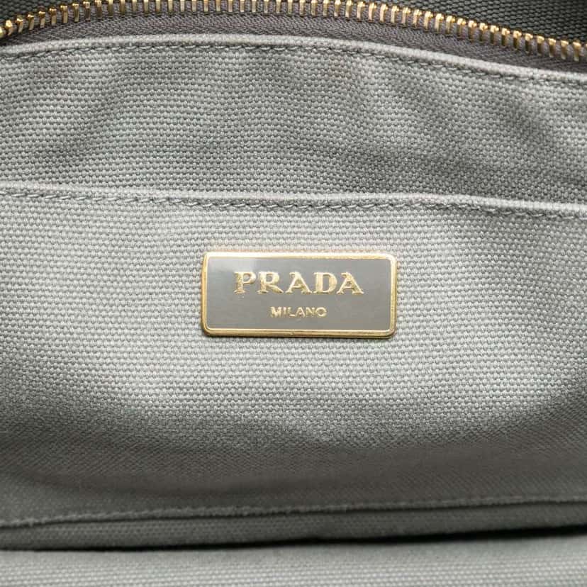 Prada Medium Floral Printed Canvas Canapa Satchel Blue Canvas Very good condition - Box View