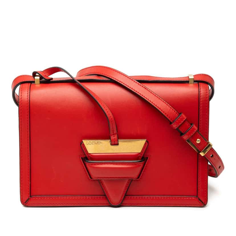 Loewe Medium Leather Barcelona Crossbody Red Leather Very good condition - Front View