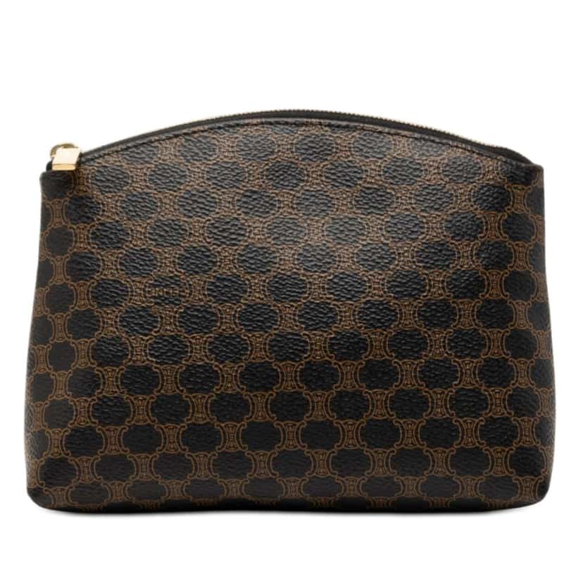 Celine Macadam Coated Canvas Pouch Brown Canvas Very good condition - Front View