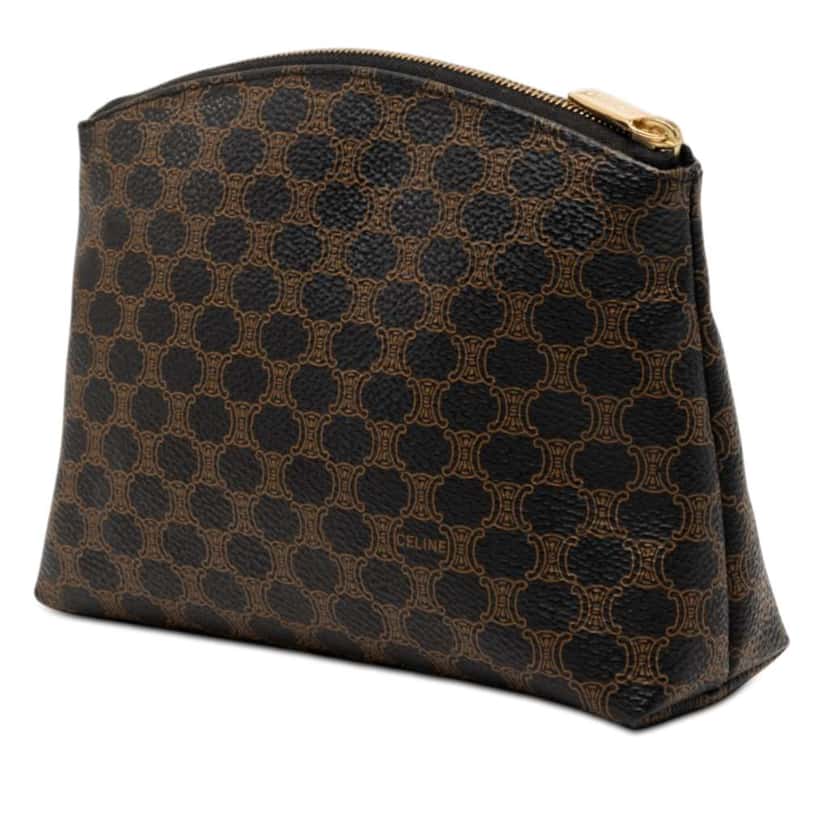 Celine Macadam Coated Canvas Pouch Brown Canvas Very good condition - Back View